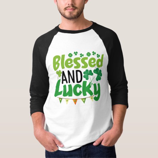 Blessed And Lucky St. Patrick’s Day Design-61103 Tシャツ (正面)