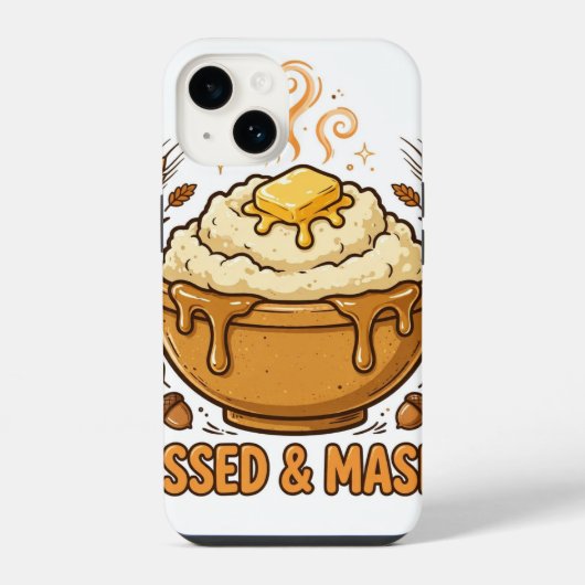 Blessed and Mashed 感謝祭のiPhoneケース iPhoneケース (裏面)