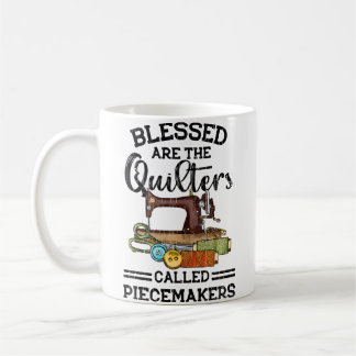 Blessed Are The Quilters Funny Quilting Sewing Sew コーヒーマグカップ