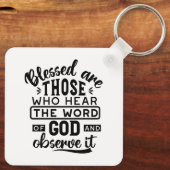Blessed Are Those Who Hear the Word of God Quotes キーホルダー (裏面)