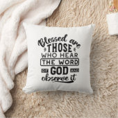 Blessed Are Those Who Hear the Word of God Quotes クッション (ブランケット)
