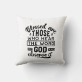 Blessed Are Those Who Hear the Word of God Quotes クッション (裏面)