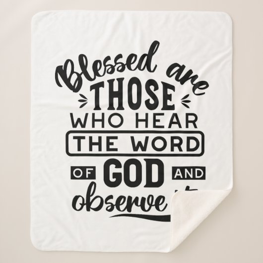 Blessed Are Those Who Hear the Word of God Quotes シェルパブランケット (正面)