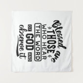 Blessed Are Those Who Hear the Word of God Quotes タペストリー (正面(横))