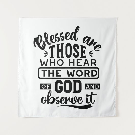 Blessed Are Those Who Hear the Word of God Quotes タペストリー (正面)