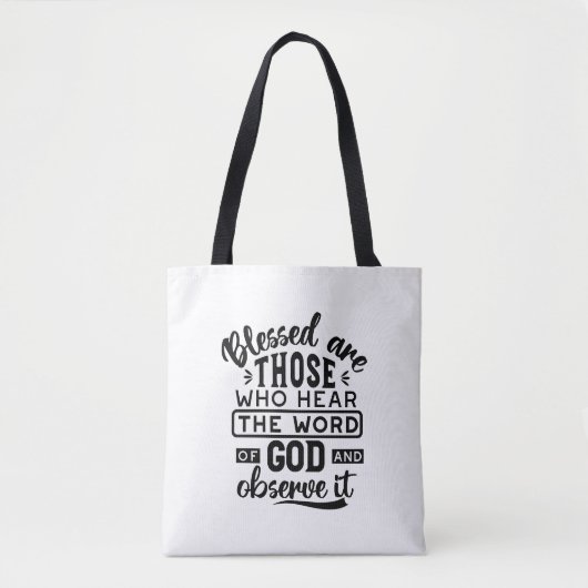 Blessed Are Those Who Hear the Word of God Quotes トートバッグ (正面)
