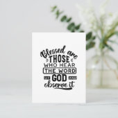 Blessed Are Those Who Hear the Word of God Quotes ポストカード (スタンド正面)