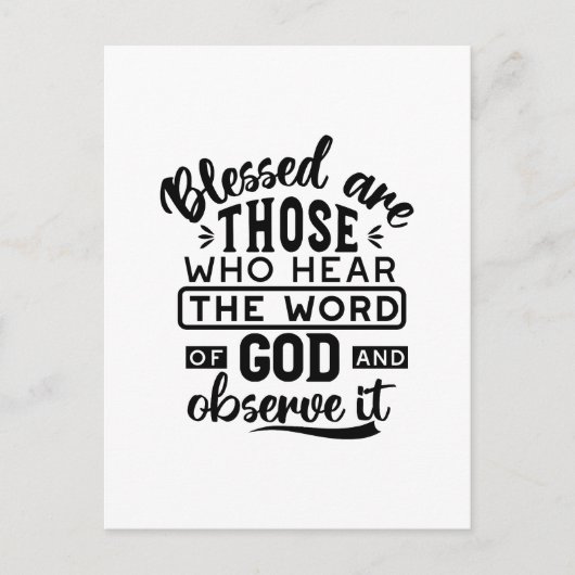 Blessed Are Those Who Hear the Word of God Quotes ポストカード (正面)