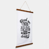 Blessed Are Those Who Hear the Word of God Quotes 吊り下げ型タペストリー (傾斜あり)