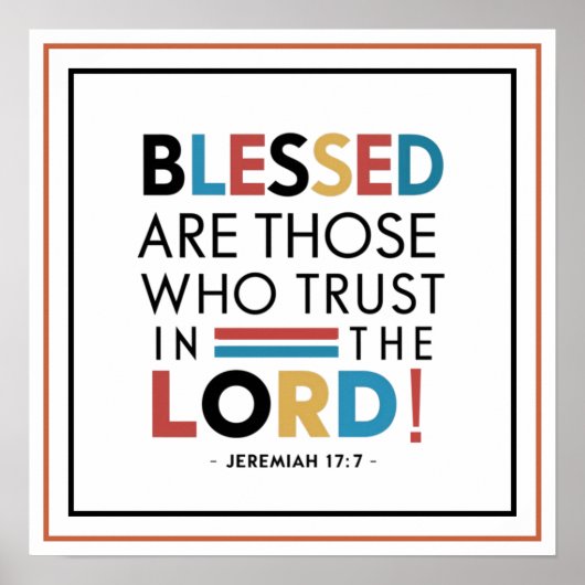 Blessed Are Those Who Trust In The Lord Christian ポスター (正面)
