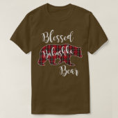 Blessed Babushka Bear Red Tartan Plaid Fun Grandma Tシャツ (デザイン正面)