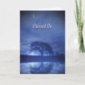 Blessed Be Happy Birthday Oak Tree and Moon カード (正面)