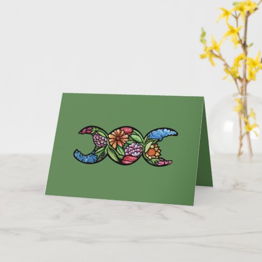 "Blessed Be" Triple Moon Bloom   カード (黄色い花)