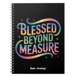 Blessed Beyond Measure Bible Inspiration Quote ノートブック
