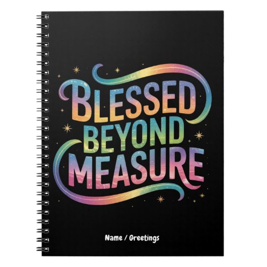 Blessed Beyond Measure Bible Inspiration Quote ノートブック (正面)