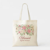 Blessed Beyond Measure Pink Floral  トートバッグ (裏面)
