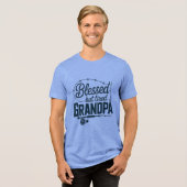 Blessed But Tired Grandpa トライブレンドTシャツ (正面全面)
