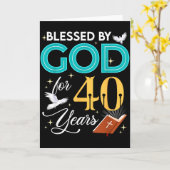 Blessed By God For 40 Years Old 40 Birthday 40th B カード (黄色い花)
