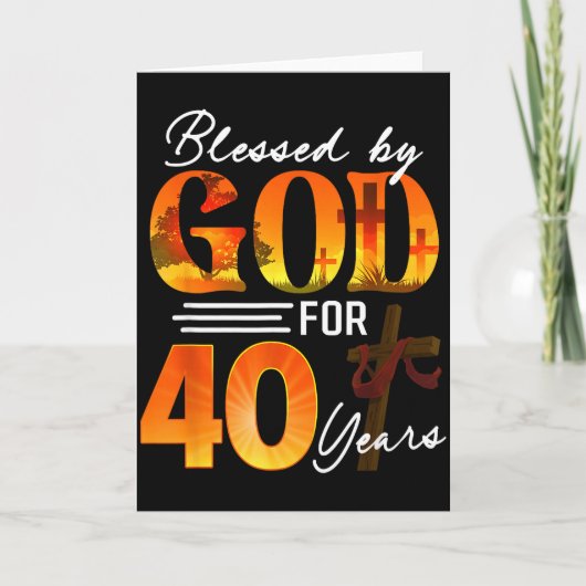 Blessed By God For 40 Years Old Gift 40th Birthday カード (正面)