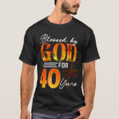 Blessed By God For 40 Years Old Gift 40th Birthday Tシャツ (正面)