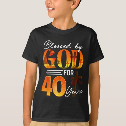 Blessed By God For 40 Years Old Gift 40th Birthday Tシャツ (正面)