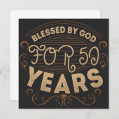 Blessed by God for 50 years, 50th birthday design セーブザデート (正面/裏面)