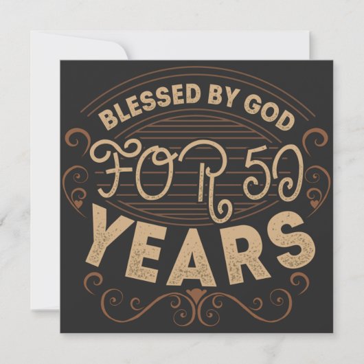 Blessed by God for 50 years, 50th birthday design セーブザデート (正面)