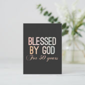 Blessed by God for 50 years, 50th birthday design ポストカード (スタンド正面)