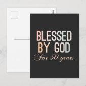 Blessed by God for 50 years, 50th birthday design ポストカード (正面/裏面)