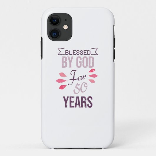 Blessed by God for 50 years, 50th birthday design Case-Mate iPhoneケース (裏面)