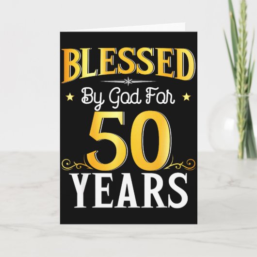 Blessed By God For 50 Years 50th Birthday Men Wome カード (正面)