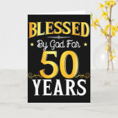 Blessed By God For 50 Years 50th Birthday Men Wome カード (黄色い花)