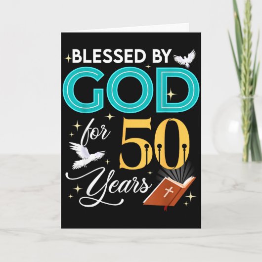 Blessed By God For 50 Years Old 50 Birthday 50th B カード (正面)