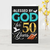 Blessed By God For 50 Years Old 50 Birthday 50th B カード (黄色い花)