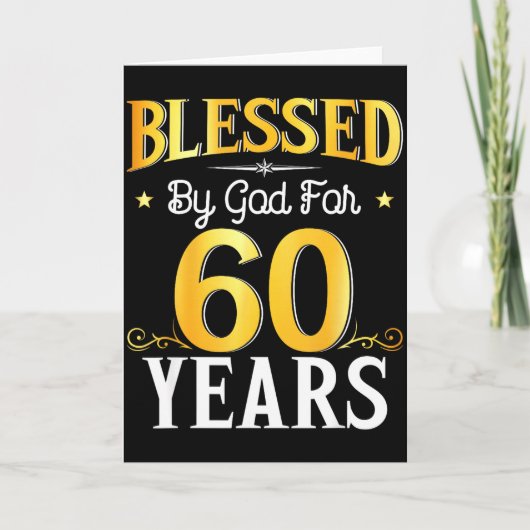 Blessed By God For 60 Years 60th Birthday Men Wome カード (正面)