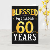 Blessed By God For 60 Years 60th Birthday Men Wome カード (黄色い花)