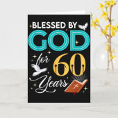 Blessed By God For 60 Years Old 60 Birthday 60th B カード (黄色い花)