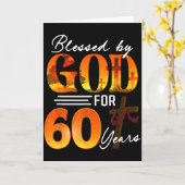 Blessed By God For 60 Years Old Gift 60th Birthday カード (黄色い花)
