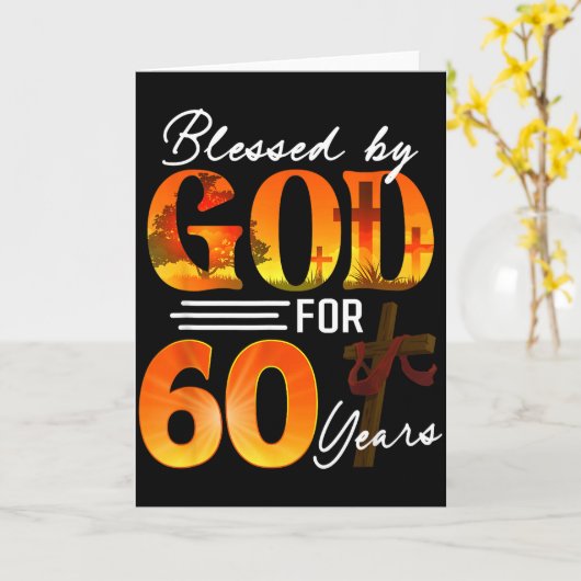 Blessed By God For 60 Years Old Gift 60th Birthday カード (黄色い花)