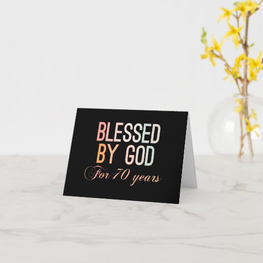 Blessed by God for 70 years カード (黄色い花)