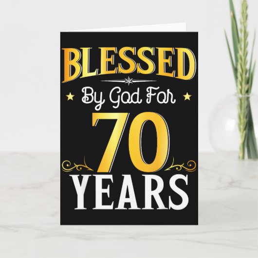 Blessed By God For 70 Years 70th Birthday Men Wome カード (正面)