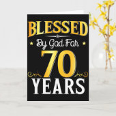 Blessed By God For 70 Years 70th Birthday Men Wome カード (黄色い花)