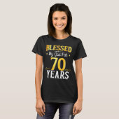 Blessed By God For 70 Years 70th Birthday Men Wome Tシャツ (正面フル)