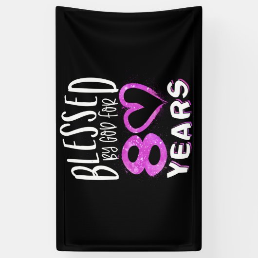 Blessed By God For 80 Years Happy 80th Birthday 横断幕 (縦)