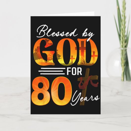 Blessed By God For 80 Years Old Gift 80th Birthday カード (正面)
