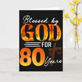 Blessed By God For 80 Years Old Gift 80th Birthday カード (黄色い花)
