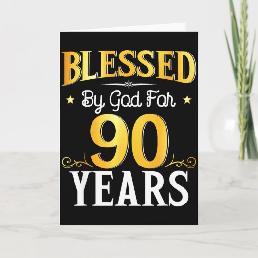 Blessed By God For 90 Years 90th Birthday Men Wome カード (正面)
