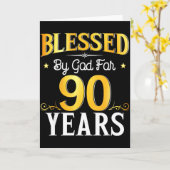 Blessed By God For 90 Years 90th Birthday Men Wome カード (黄色い花)