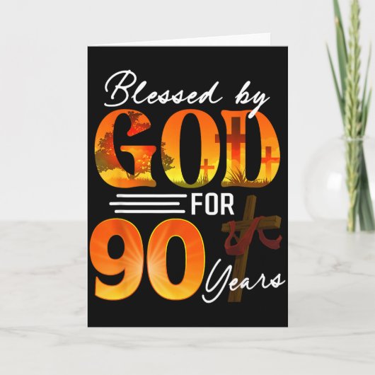 Blessed By God For 90 Years Old Gift 90th Birthday カード (正面)