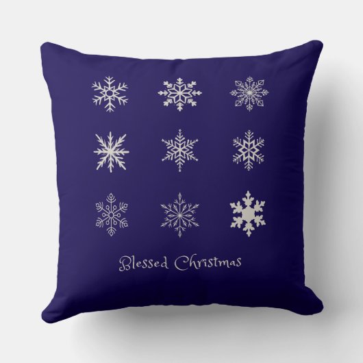 Blessed Christmas Snowflake Pattern クッション (裏面)